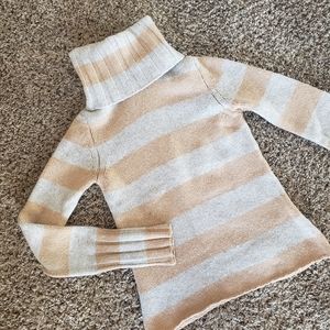 BURBERRY Tan & Gray Wool Turtleneck Sweater